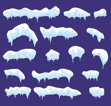 Icicles, Snow Cap, Drift Vector Symbol Icon Design Set