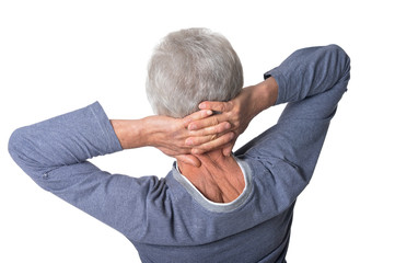 Fototapeta premium Rear view of senior man