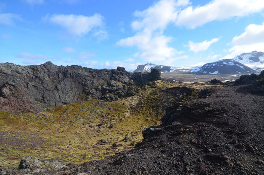 A Close Up Look at Eldborg Crater in Iceland