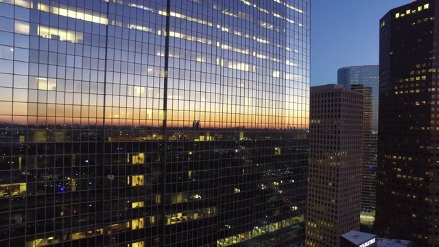 HOUSTON BUILDINGS AT DUSK