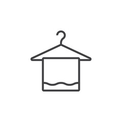 Hanger And Cloth line icon, outline vector sign, linear pictogram isolated on white. logo illustration
