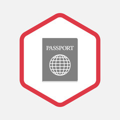 Isolated hexagon with  a passport