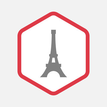 Isolated hexagon with   the Eiffel tower