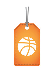Isolated label with  a basketball ball