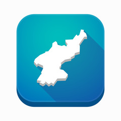 Isolated app icon with  the map of North Korea