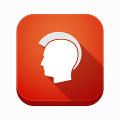 Isolated app icon with  a male punk head silhouette