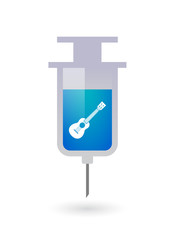 Isolated syringe with  an ukulele