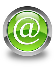 Email address icon glossy green round button