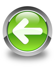 Back arrow icon glossy green round button 2