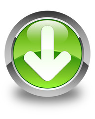 Download arrow icon glossy green round button 2