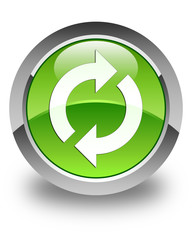 Update icon glossy green round button