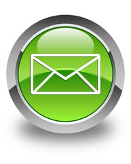 Email icon glossy green round button 5