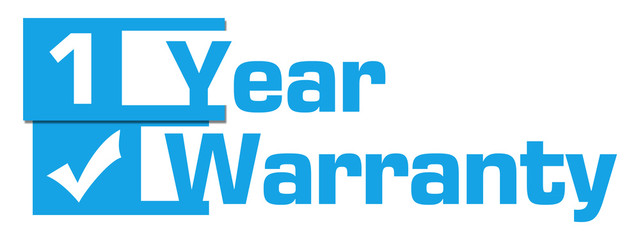 One Year Warranty Blue Abstract Stripes 