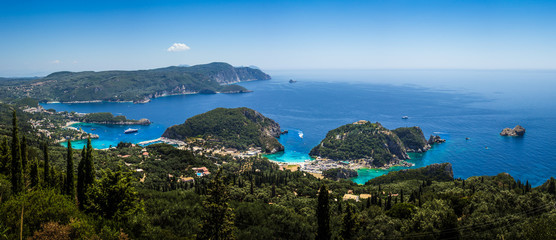 Paleokastritsa beach landscape on Corfu