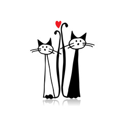 Couple of cat, sketch for your design