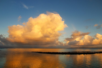 Sunset over Somosomo Strait seen from Taveuni Island, Fiji