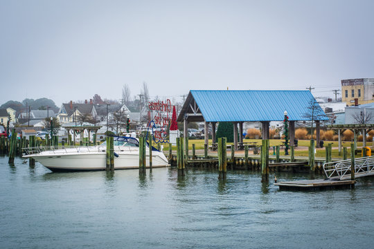 View of the Chincoteague Bay Waterfront, in Chincoteague Island,
