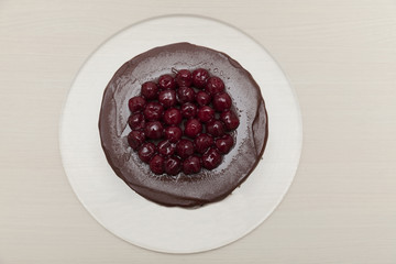 chocolate cake with cherries