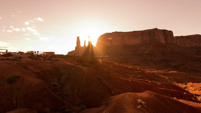 Monument Valley Sunset Time Lapse 01 Three Sisters 