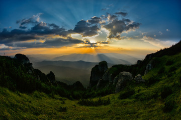 Fototapeta na wymiar Ceahlau massif, Eastern Carpathians, Moldova, Romania