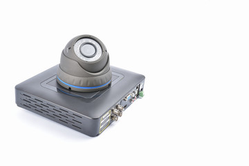 Digital Video Recorder and video surveillance dome cameras. © Constantin