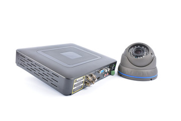 Digital Video Recorder and video surveillance dome cameras. © Constantin