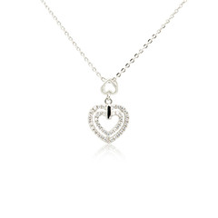 Silver fashion pendant isolated on white