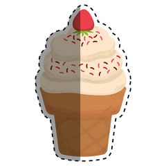 Delicious ice cream icon vector illustration graphic design