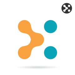 X letter, cross shape logo illustration