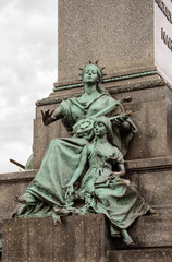 Fototapeta na wymiar ancient sculptures in the main square of Krakow, Poland