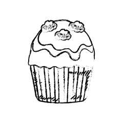 Delicious cupcake dessert icon vector illustration graphic design