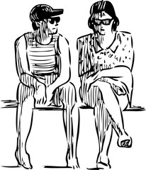 sketch of the sitting people