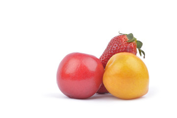 Sweet plum isolated on white background cutout