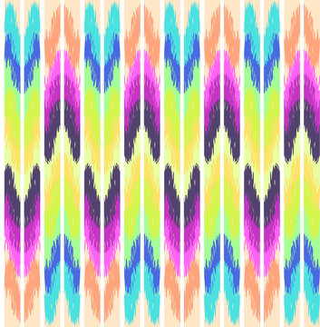 colorful ikat print seamless background