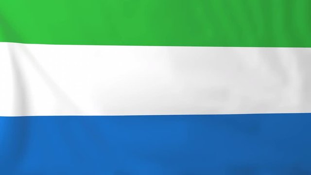 Flag of Sierra Leone. Rendered using official design and colors. Seamless loop.