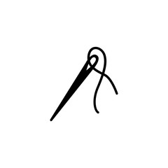 Sewing needle Icon Flat