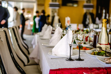 Dining room table elegantly set