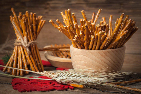 Salty Pretzel Sticks.