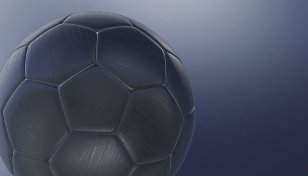 Footbal ball on various material and background, 3d render