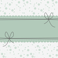 Cute lace frame with flowers,  leaves and bows - 129031615