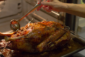 Cooking A Christmas Roast Goose