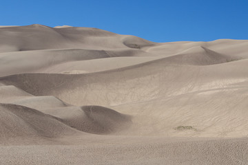 Footprints in the sand dunes