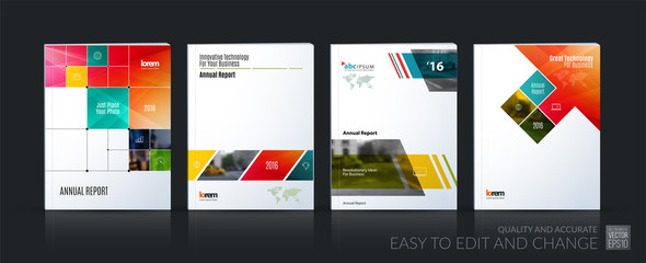 Business vector set. Brochure template layout, cover design annu