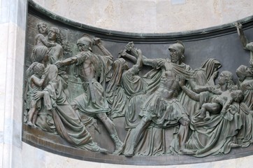 The bas-reliefs of characters from the Bible.