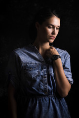 pretty girl in studio