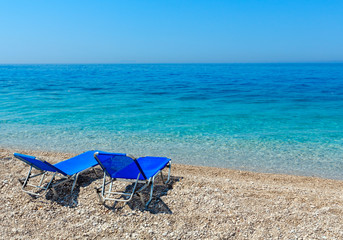 Summer morning beach.