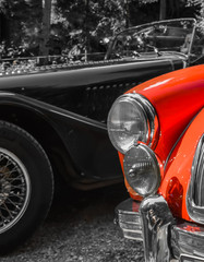 Headlight lamp vintage classic car - Black/white and color effect style pictures