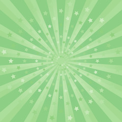 Abstract background. Soft Green rays and stars background. Vector 
