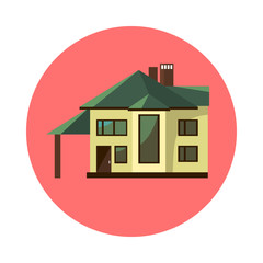 Fototapeta premium Flat house icon isolated on white background.