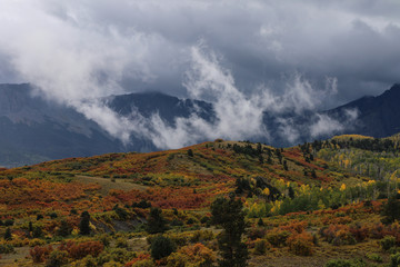 Wispy cloud over Colorado fall aspens